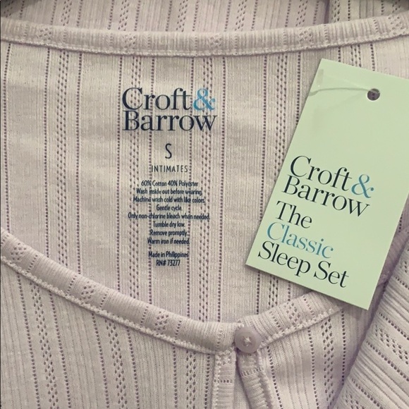 New Womens Croft & Barrow Purple Floral Pajama Set Size Small - Picture 5 of 14